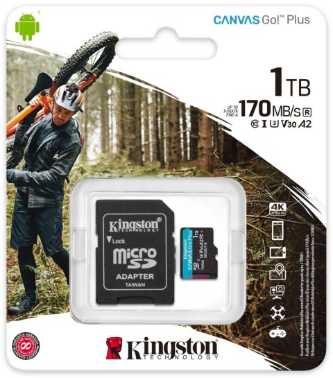 Karta pamięci microSD Kingston Canvas Go Plus microSDXC C10 UHS-I 1TB Karta pamięci microSD Kingston Canvas Go Plus microSDXC C10 UHS-I 1TB