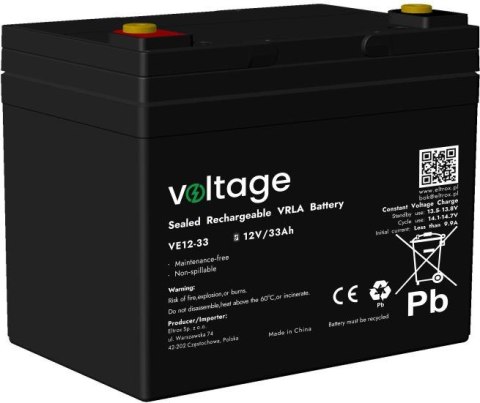 Akumulator AGM Voltage 12V 33Ah VE12-33 Akumulator AGM Voltage 12V 33Ah VE12-33