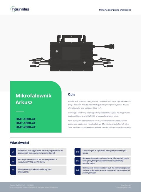 HOYMILES Mikroinwerter HMT-1800-4T 3F (4*600W) HOYMILES Mikroinwerter HMT-1800-4T 3F (4*600W)