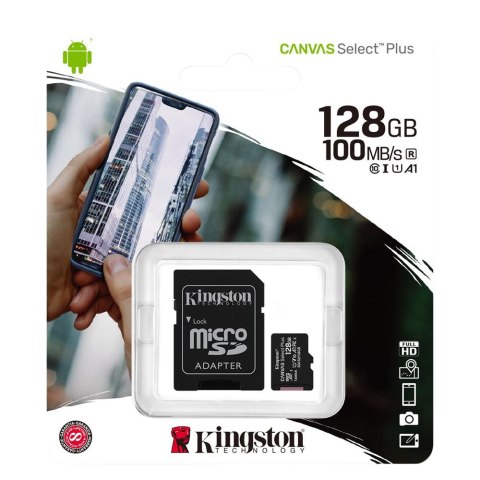 Karta pamięci microSD Kingston Canvas Select Plus microSDXC C10 UHS-I 128GB Karta pamięci microSD Kingston Canvas Select Plus microSDXC C10 UHS-I 128GB