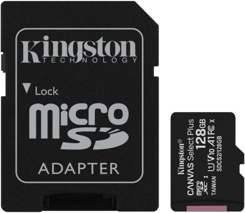 Karta pamięci microSD Kingston Canvas Select Plus microSDXC C10 UHS-I 128GB Karta pamięci microSD Kingston Canvas Select Plus microSDXC C10 UHS-I 128GB