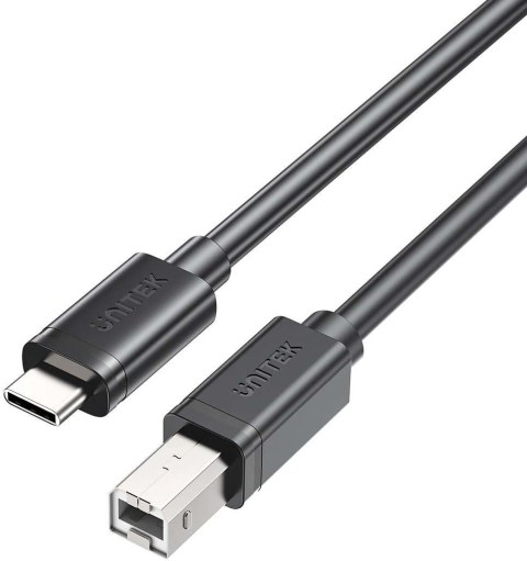 Kabel do drukarki Unitek USB-C na USB B 2.0 czarny 1m Kabel do drukarki Unitek USB-C na USB B 2.0 czarny 1m