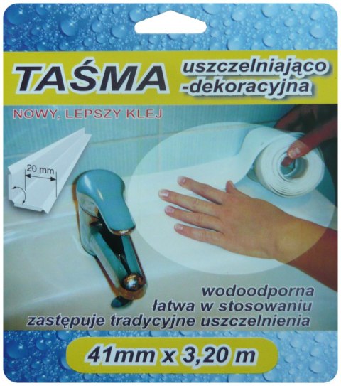 TAŚMA WYKOŃCZENIOWA 3,2M 41MM BIAŁA TAŚMA WYKOŃCZENIOWA 3,2M 41MM BIAŁA